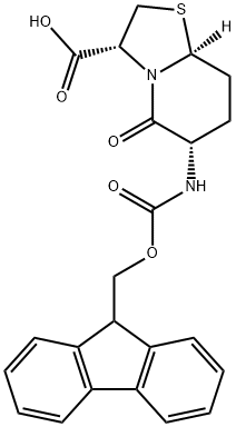 FMOC-(3S,6S,9R)-2-OXO-3-AMINO-7-THIA-1-AZABICYCLO[4.3.0]NONANE-9-CARBOXYLIC ACID Struktur