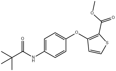 METHYL 3-(4-[(2,2-DIMETHYLPROPANOYL)AMINO]PHENOXY)-2-THIOPHENECARBOXYLATE Struktur