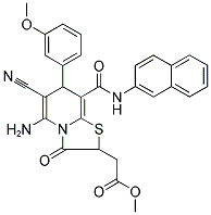 METHYL 2-(5-AMINO-6-CYANO-7-(3-METHOXYPHENYL)-8-(NAPHTHALEN-2-YLCARBAMOYL)-3-OXO-3,7-DIHYDRO-2H-THIAZOLO[3,2-A]PYRIDIN-2-YL)ACETATE Struktur