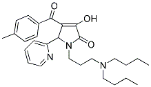 1-[3-(DIBUTYLAMINO)PROPYL]-3-HYDROXY-4-(4-METHYLBENZOYL)-5-(2-PYRIDINYL)-1,5-DIHYDRO-2H-PYRROL-2-ONE Struktur