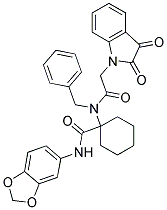 N-(BENZO[D][1,3]DIOXOL-5-YL)-1-(N-BENZYL-2-(2,3-DIOXOINDOLIN-1-YL)ACETAMIDO)CYCLOHEXANECARBOXAMIDE Struktur