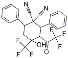 4-HYDROXY-2,6-DIPHENYL-3-(TRIFLUOROACETYL)-4-(TRIFLUOROMETHYL)CYCLOHEXANE-1,1-DICARBONITRILE Struktur