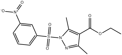 ETHYL 3,5-DIMETHYL-1-[(3-NITROPHENYL)SULFONYL]-1H-PYRAZOLE-4-CARBOXYLATE Struktur