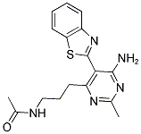 N-(3-[6-AMINO-5-(1,3-BENZOTHIAZOL-2-YL)-2-METHYLPYRIMIDIN-4-YL]PROPYL)ACETAMIDE Struktur