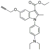 ETHYL 1-(4-(DIETHYLAMINO)PHENYL)-2-METHYL-5-(PROP-2-YNYLOXY)-1H-INDOLE-3-CARBOXYLATE Struktur