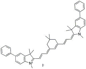 2-((E)-3-(5,5-DIMETHYL-3-[(E)-3-(1,3,3-TRIMETHYL-5-PHENYL-1,3-DIHYDRO-2H-INDOL-2-YLIDENE)-1-PROPENYL]-2-CYCLOHEXEN-1-YLIDENE)-1-PROPENYL)-1,3,3-TRIMETHYL-5-PHENYL-3H-INDOLIUM IODIDE Struktur