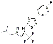 4-(4-FLUOROPHENYL)-2-[3-ISOBUTYL-5-(TRIFLUOROMETHYL)-1H-PYRAZOL-1-YL]-1,3-THIAZOLE Struktur