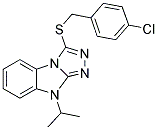 3-(4-CHLORO-BENZYLSULFANYL)-9-ISOPROPYL-9H-BENZO[4,5]IMIDAZO[2,1-C][1,2,4]TRIAZOLE Struktur