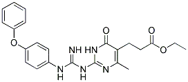 ETHYL 3-(4-METHYL-6-OXO-2-(3-(4-PHENOXYPHENYL)GUANIDINO)-1,6-DIHYDROPYRIMIDIN-5-YL)PROPANOATE Struktur