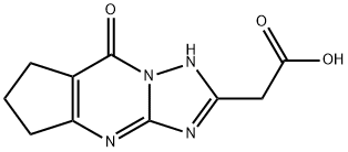 (8-OXO-5,6,7,8-TETRAHYDRO-4H-CYCLOPENTA[D][1,2,4]-TRIAZOLO[1,5-A]PYRIMIDIN-2-YL)-ACETIC ACID Struktur