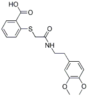 2-[(2-[[2-(3,4-DIMETHOXYPHENYL)ETHYL]AMINO]-2-OXOETHYL)THIO]BENZOIC ACID Struktur