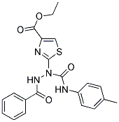 ETHYL 2-(2-BENZOYL-1-{[(4-METHYLPHENYL)AMINO]CARBONYL}HYDRAZINO)-1,3-THIAZOLE-4-CARBOXYLATE Struktur