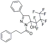 5-(HEPTAFLUOROPROPYL)-3-PHENYL-1-(3-PHENYLPROPANOYL)-4,5-DIHYDRO-1H-PYRAZOL-5-OL Struktur