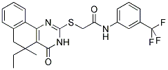 2-[(5-ETHYL-5-METHYL-4-OXO-3,4,5,6-TETRAHYDROBENZO[H]QUINAZOLIN-2-YL)SULFANYL]-N-[3-(TRIFLUOROMETHYL)PHENYL]ACETAMIDE Struktur