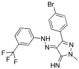 (4E)-3-(4-BROMOPHENYL)-5-IMINO-1-METHYL-1,5-DIHYDRO-4H-PYRAZOL-4-ONE [3-(TRIFLUOROMETHYL)PHENYL]HYDRAZONE Struktur