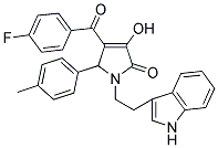 3-HYDROXY-1-[2-(1H-INDOL-3-YL)ETHYL]-4-(4-FLUOROBENZOYL)-5-(4-METHYLPHENYL)-1,5-DIHYDRO-2H-PYRROL-2-ONE Struktur