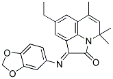 (1E)-1-(1,3-BENZODIOXOL-5-YLIMINO)-8-ETHYL-4,4,6-TRIMETHYL-4H-PYRROLO[3,2,1-IJ]QUINOLIN-2(1H)-ONE Struktur