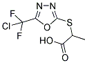 2-((5-[CHLORO(DIFLUORO)METHYL]-1,3,4-OXADIAZOL-2-YL)SULFANYL)PROPANOIC ACID Struktur