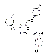 (E)-N-((2-(5-CHLORO-1H-INDOL-3-YL)ETHYLAMINO)(4,6-DIMETHYLPYRIMIDIN-2-YLAMINO)METHYLENE)-2-(4-METHOXYPHENOXY)ACETAMIDE Struktur