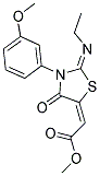 METHYL (2E)-[(2E)-2-(ETHYLIMINO)-3-(3-METHOXYPHENYL)-4-OXO-1,3-THIAZOLIDIN-5-YLIDENE]ACETATE Struktur