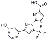 2-[3-(3-HYDROXYPHENYL)-5-(TRIFLUOROMETHYL)-1H-PYRAZOL-1-YL]-1,3-THIAZOLE-4-CARBOXYLIC ACID Struktur