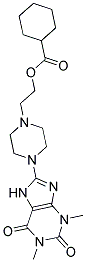 2-[4-(1,3-DIMETHYL-2,6-DIOXO-2,3,6,7-TETRAHYDRO-1H-PURIN-8-YL)PIPERAZIN-1-YL]ETHYL CYCLOHEXANECARBOXYLATE Struktur