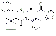 SPIRO[CYCLOPENTANE-1,5'-(3'-(3'-METHYLPHENYL)-2'-{[2'-OXO-2'-(2'-THIENYL)ETHYL]SULFANYL}-5',6'-DIHYDROBENZO[H']QUINAZOLIN-4'(3'H)-ONE)] Struktur