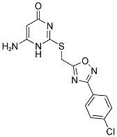 6-AMINO-2-(([3-(4-CHLOROPHENYL)-1,2,4-OXADIAZOL-5-YL]METHYL)THIO)PYRIMIDIN-4(1H)-ONE Struktur