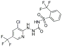 2-[3-CHLORO-5-(TRIFLUOROMETHYL)PYRIDIN-2-YL]-N-{[2-(TRIFLUOROMETHYL)PHENYL]SULFONYL}HYDRAZINECARBOXAMIDE Struktur