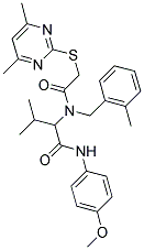 2-(2-(4,6-DIMETHYLPYRIMIDIN-2-YLTHIO)-N-(2-METHYLBENZYL)ACETAMIDO)-N-(4-METHOXYPHENYL)-3-METHYLBUTANAMIDE Struktur