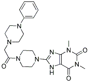 1,3-DIMETHYL-8-(4-(2-(4-PHENYLPIPERAZIN-1-YL)ACETYL)PIPERAZIN-1-YL)-1H-PURINE-2,6(3H,7H)-DIONE