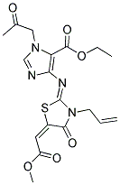 ETHYL 4-{[(2Z,5E)-3-ALLYL-5-(2-METHOXY-2-OXOETHYLIDENE)-4-OXO-1,3-THIAZOLIDIN-2-YLIDENE]AMINO}-1-(2-OXOPROPYL)-1H-IMIDAZOLE-5-CARBOXYLATE Struktur