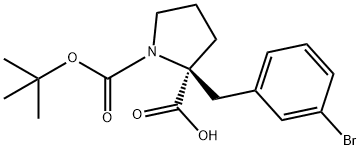 BOC-(S)-ALPHA-(3-BROMOBENZYL)-PROLINE Struktur