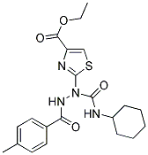 ETHYL 2-[1-[(CYCLOHEXYLAMINO)CARBONYL]-2-(4-METHYLBENZOYL)HYDRAZINO]-1,3-THIAZOLE-4-CARBOXYLATE Struktur