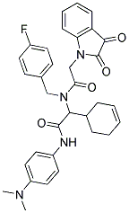 2-(CYCLOHEX-3-ENYL)-N-(4-(DIMETHYLAMINO)PHENYL)-2-(2-(2,3-DIOXOINDOLIN-1-YL)-N-(4-FLUOROBENZYL)ACETAMIDO)ACETAMIDE Struktur