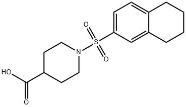 1-(5,6,7,8-TETRAHYDRONAPHTHALEN-2-YLSULFONYL)PIPERIDINE-4-CARBOXYLIC ACID Struktur