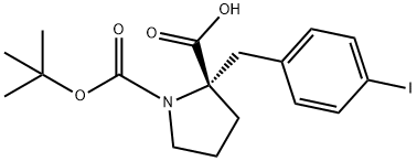 BOC-(S)-ALPHA-(4-IODO-BENZYL)-PROLINE Struktur