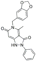 5-(1,3-BENZODIOXOL-5-YLMETHYL)-4-METHYL-2-PHENYL-1H-PYRAZOLO[4,3-C]PYRIDINE-3,6(2H,5H)-DIONE Struktur