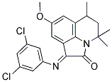 (1E)-1-[(3,5-DICHLOROPHENYL)IMINO]-8-METHOXY-4,4,6-TRIMETHYL-5,6-DIHYDRO-4H-PYRROLO[3,2,1-IJ]QUINOLIN-2(1H)-ONE Struktur