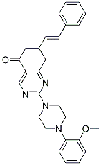 2-[4-(2-METHOXYPHENYL)-1-PIPERAZINYL]-7-[(E)-2-PHENYLETHENYL]-7,8-DIHYDRO-5(6H)-QUINAZOLINONE Struktur