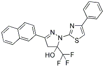 3-(2-NAPHTHYL)-1-(4-PHENYL-1,3-THIAZOL-2-YL)-5-(TRIFLUOROMETHYL)-4,5-DIHYDRO-1H-PYRAZOL-5-OL|