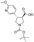 BOC-(TRANS)-4-(6-METHOXY-3-PYRIDINYL)-PYRROLIDINE-3-CARBOXYLIC ACID Struktur