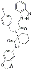 1-(2-(1H-BENZO[D][1,2,3]TRIAZOL-1-YL)-N-(4-FLUOROBENZYL)ACETAMIDO)-N-(BENZO[D][1,3]DIOXOL-5-YL)CYCLOHEXANECARBOXAMIDE Struktur