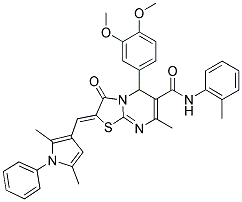 (Z)-5-(3,4-DIMETHOXYPHENYL)-2-((2,5-DIMETHYL-1-PHENYL-1H-PYRROL-3-YL)METHYLENE)-7-METHYL-3-OXO-N-O-TOLYL-3,5-DIHYDRO-2H-THIAZOLO[3,2-A]PYRIMIDINE-6-CARBOXAMIDE Struktur