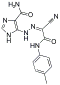 5-((2Z)-2-{1-CYANO-2-[(4-METHYLPHENYL)AMINO]-2-OXOETHYLIDENE}HYDRAZINO)-1H-IMIDAZOLE-4-CARBOXAMIDE Struktur