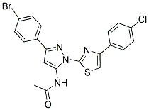 N-{3-(4-BROMOPHENYL)-1-[4-(4-CHLOROPHENYL)-1,3-THIAZOL-2-YL]-1H-PYRAZOL-5-YL}ACETAMIDE Struktur