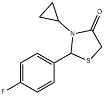 3-CYCLOPROPYL-2-(4-FLUOROPHENYL)-1,3-THIAZOLIDIN-4-ONE Struktur