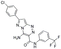 4-AMINO-7-(4-CHLOROPHENYL)-N-[3-(TRIFLUOROMETHYL)PHENYL]PYRAZOLO[5,1-C][1,2,4]TRIAZINE-3-CARBOXAMIDE Struktur