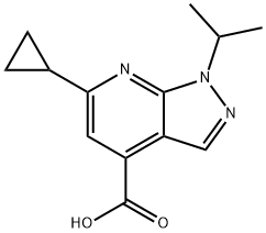 6-CYCLOPROPYL-1-ISOPROPYL-1H-PYRAZOLO[3,4-B]PYRIDINE-4-CARBOXYLIC ACID Struktur