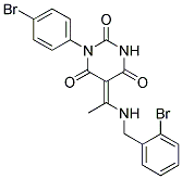 (5E)-5-{1-[(2-BROMOBENZYL)AMINO]ETHYLIDENE}-1-(4-BROMOPHENYL)PYRIMIDINE-2,4,6(1H,3H,5H)-TRIONE Struktur